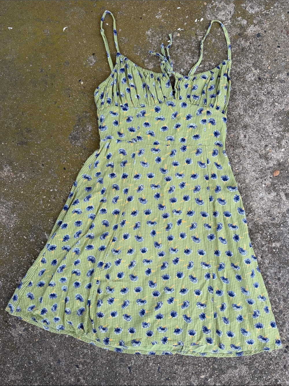 URBAN OUTFITTERS Vintage Green Floral Cami Sundress Dress